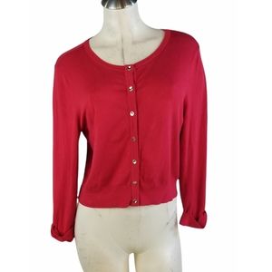 White House Black Market Size L Red Cardigan